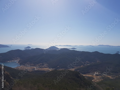 island and the sea in Tongyeong, Korea