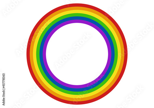 Icono de círculo con la bandera lgbtq.