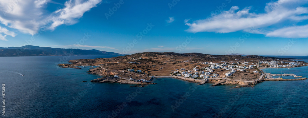 Fototapeta premium Greece, Pano Koufonisi small cyclades island, aerial drone panorama