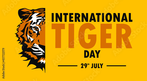 International tiger day greeting vector image 29th july