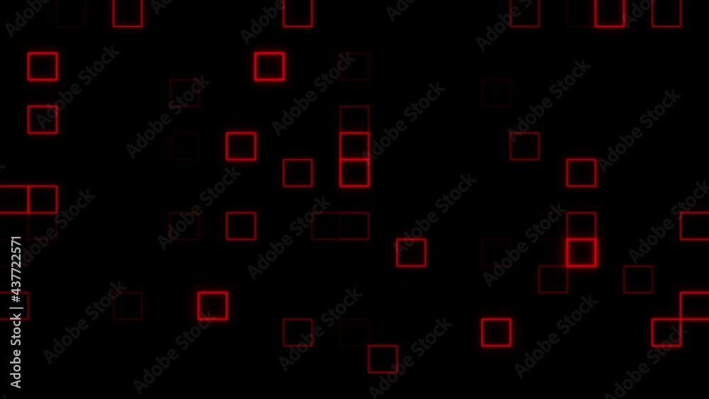 Red Neon Digital Squares Loop Motion Graphic Background Red Neon Digital Squares Loop Motion Graphic Background