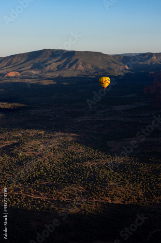hot air balloon over desert
