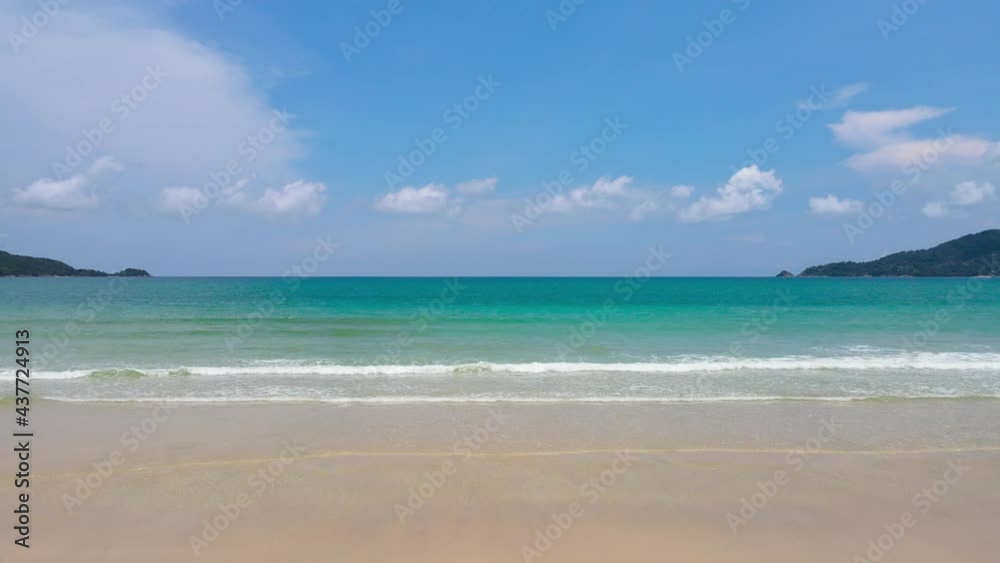 Hawaii beach sea Low angle view Shot on Tripod stand. Hawaii, 4K Nature and travel concept.