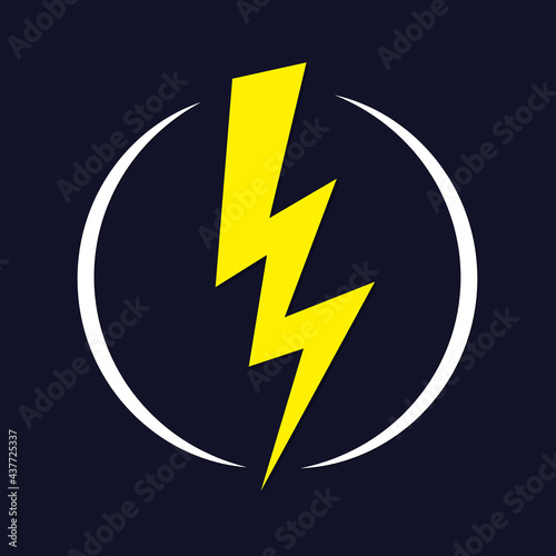 Free Download Lightning bolt, power icon, graphic design template, electric sign, vector illustration - GFXLoad