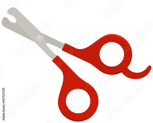 Dog or cat nail clippers icon isolated on white background. Professional treatment at home grooming tool trimmer for pet. Flat style vector illustration.