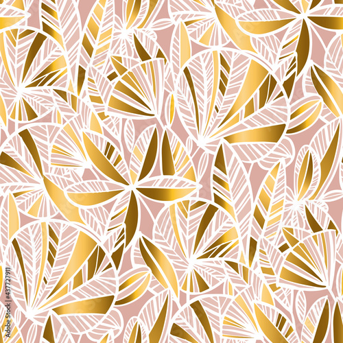 .Gold and pale rose tropica...