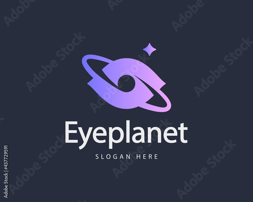 Abstract spin eye colorful gradient logo design template. Minimalistic optic, vision, shutter vector sign symbol mark logotype.