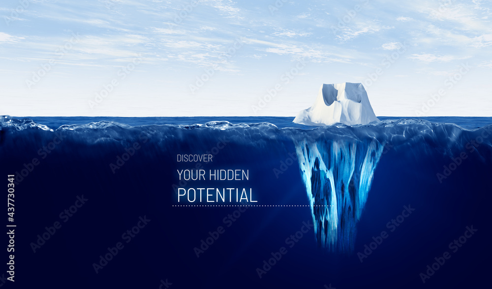 Leinwandbild Motiv - jirsak : Discover your hidden potential concept with iceberg