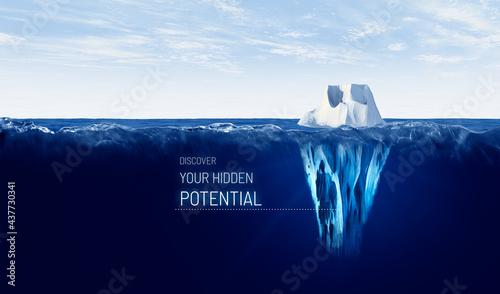 Discover your hidden potential concept with iceberg photo