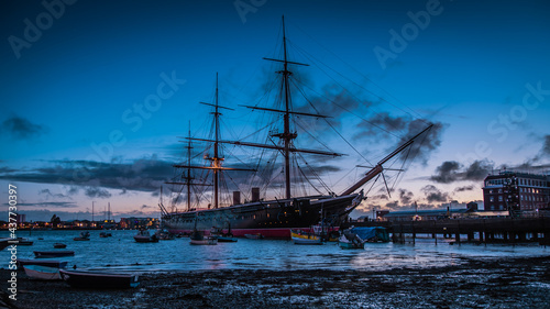 HMS Warrior at Sunset