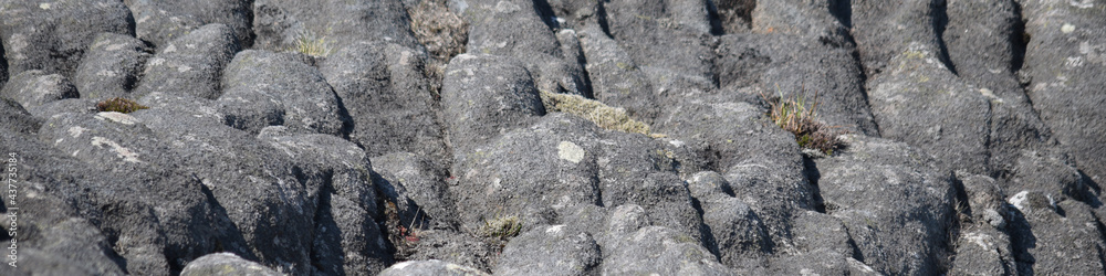 A detail of the igneous rock pitchstone on the Isle of Eigg the Scottish Highlands