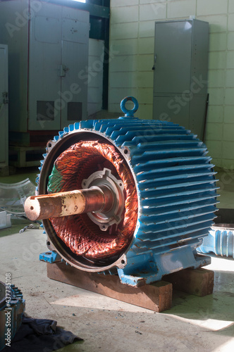 480 volts 250 horsepower electric motor ready for maintenance procedures in geothermal power plant inb Mexico photo