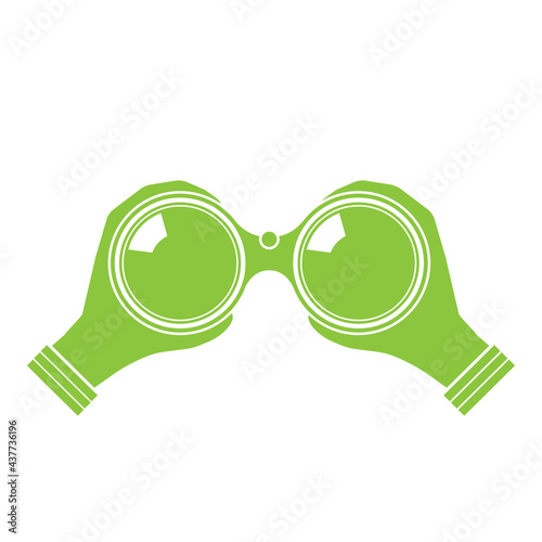 binoculars exploring nature - logo template