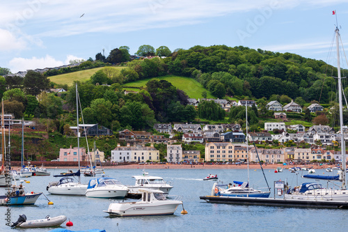 Beautiful inner seaside harbour at Torquay English Riviera Devon England UK May 29 2021