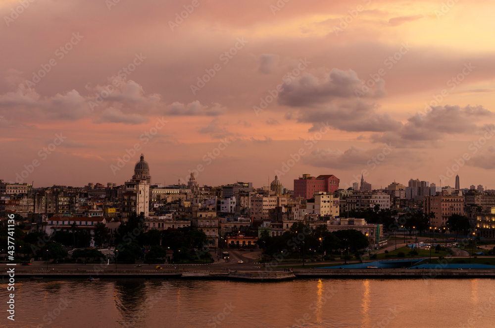 Old Havana Cuba Beautiful Sunset View