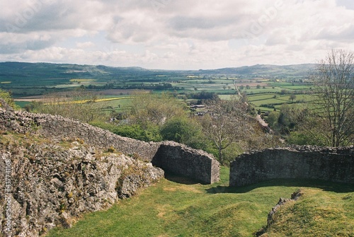 Looking east from Montgomery Castle, Wales. photo