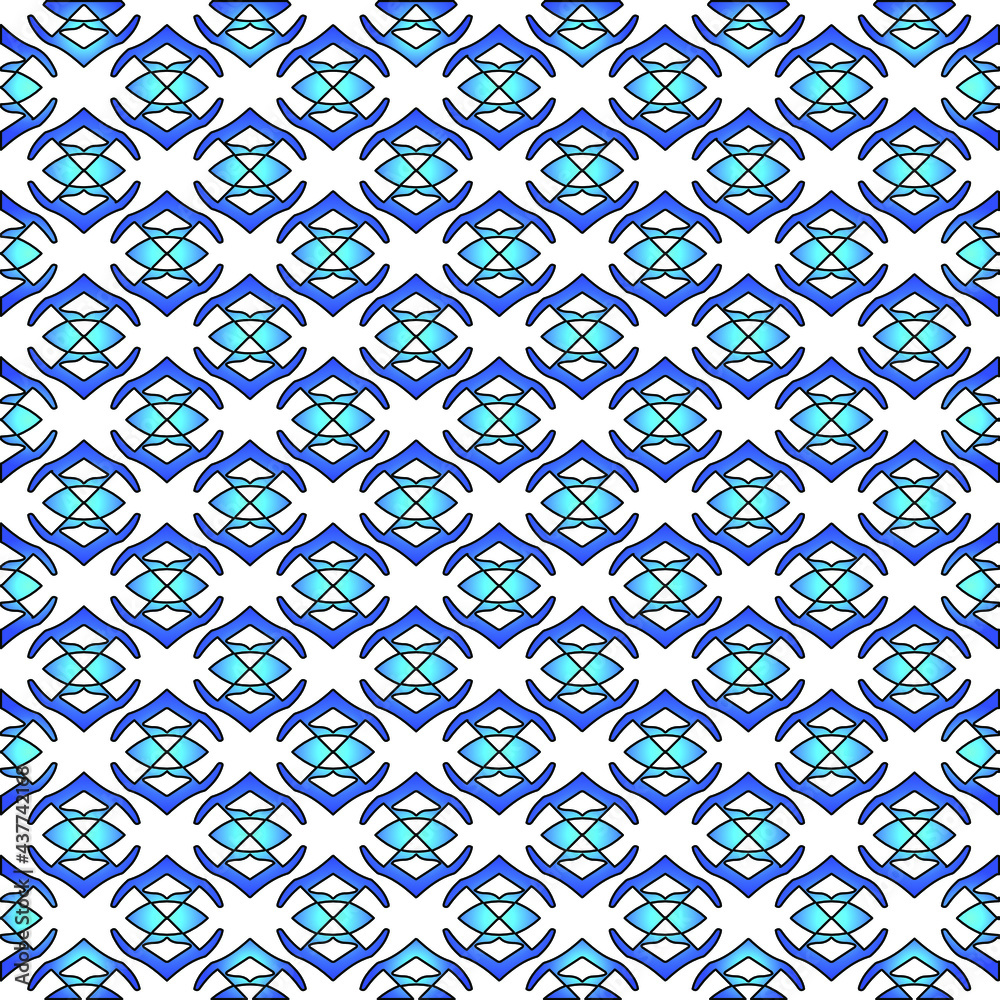 Geometric vector pattern with azure and blue gradient. simple ornament for wallpapers and backgrounds.