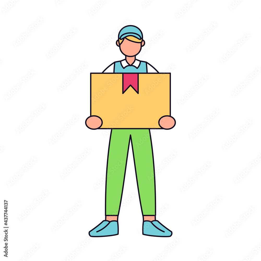 Isolated delivery boy with a package Vector illustration Isolated delivery boy with a package Vector illustration