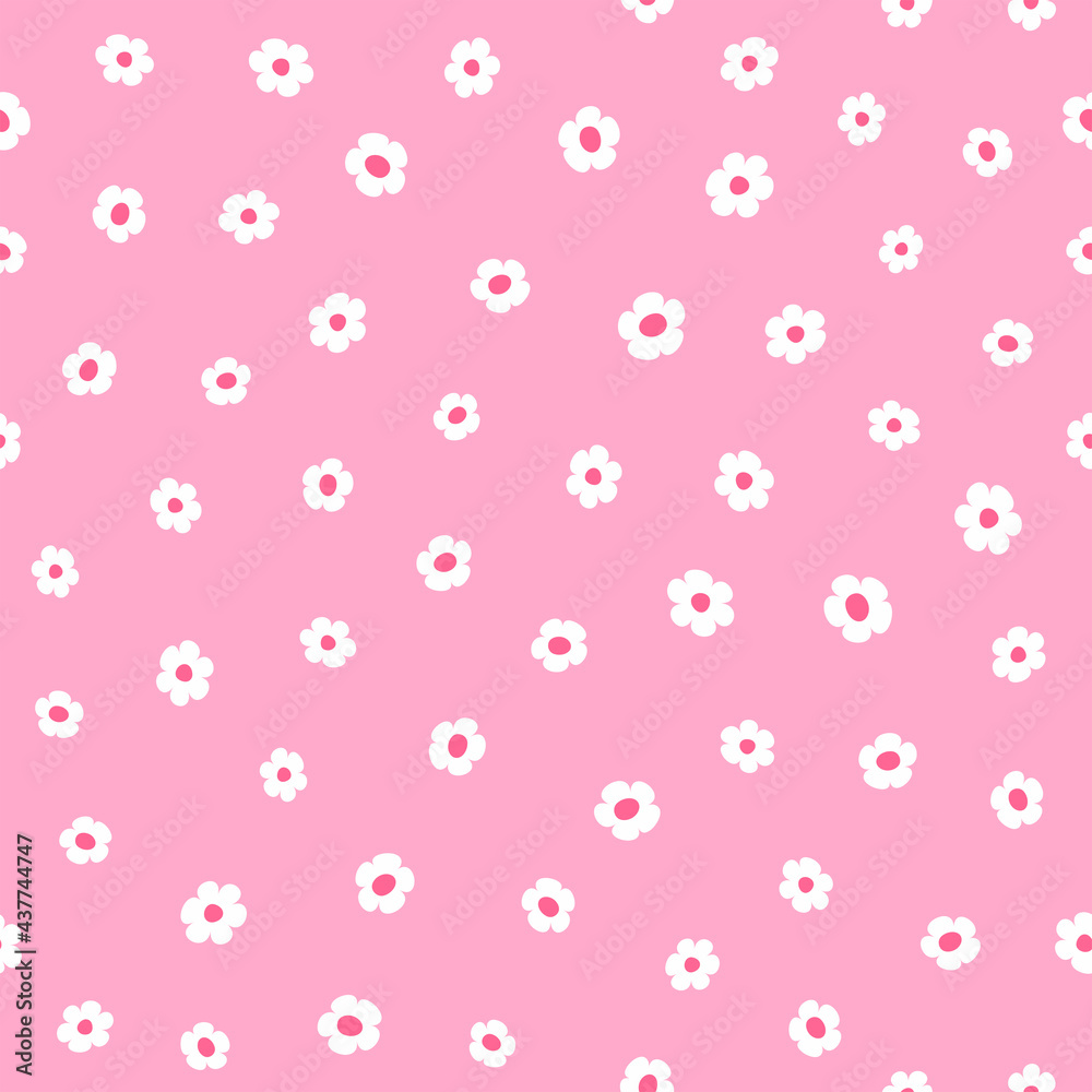 Simple seamless pattern with flowers. Cute girly print. Simple vector illustration. Simple seamless pattern with flowers. Cute girly print. Simple vector illustration.