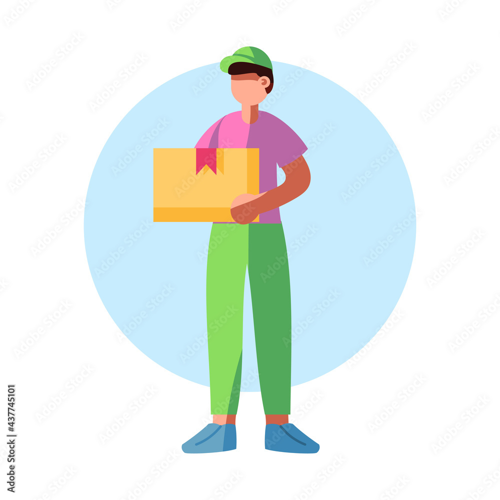 Isolated delivery boy with a package Vector illustration Isolated delivery boy with a package Vector illustration