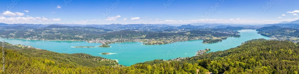 Panorama vom Wörthersee, Kärnten, Österreich