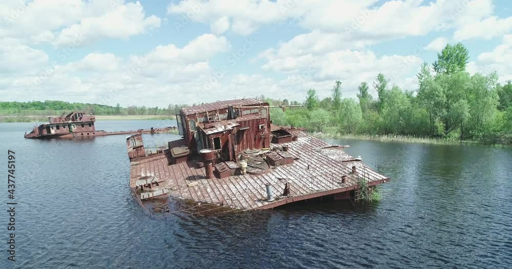 Wrecks in the Chernobyl Exclusion Zone. Consequences of the Chernobyl accident. Aerial Wrecks in the Chernobyl Exclusion Zone. Consequences of the Chernobyl accident. Aerial