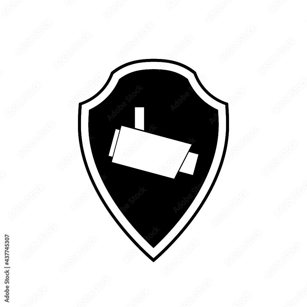 Shield security camera icon isolated on white background Shield security camera icon isolated on white background