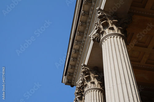 detail of the facade of a medieval building photo