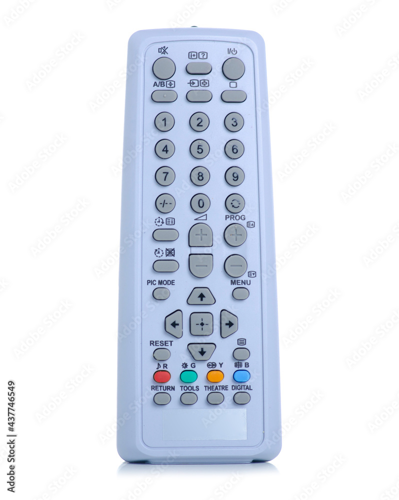 Gray remote controller on white background isolation Gray remote controller on white background isolation