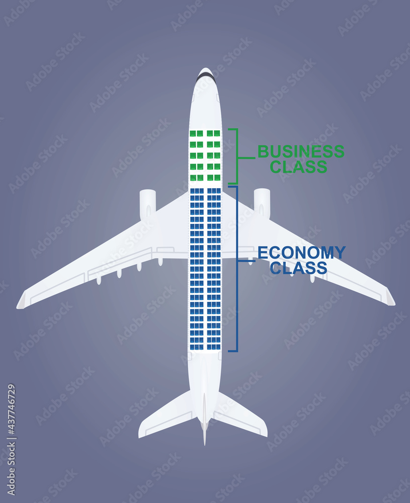 Airplane seat map. vector illustration Airplane seat map. vector illustration