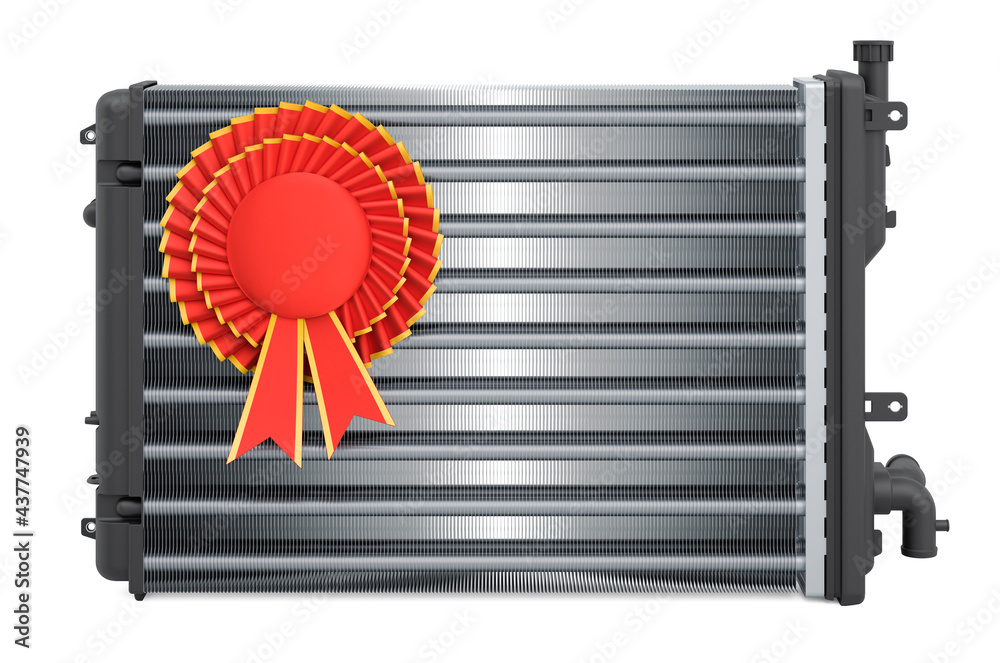Fototapeta premium Car radiator with best choice badge, 3D rendering