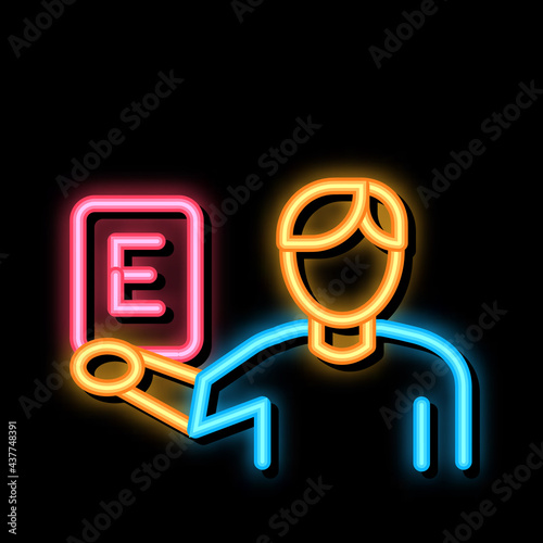 Man Show Letter neon light sign vector. Glowing bright icon Man Show Letter sign. transparent symbol illustration