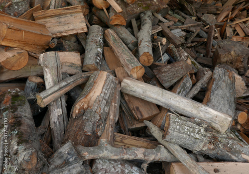 Fototapeta Naklejka Na Ścianę i Meble -  immagine a tutto campo di ciocchetti di legno per il fuoco