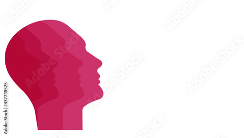Heads over and over to represent personality differences.
mental health and psychology concept. world mental health day concept.
Vector design EPS 10.