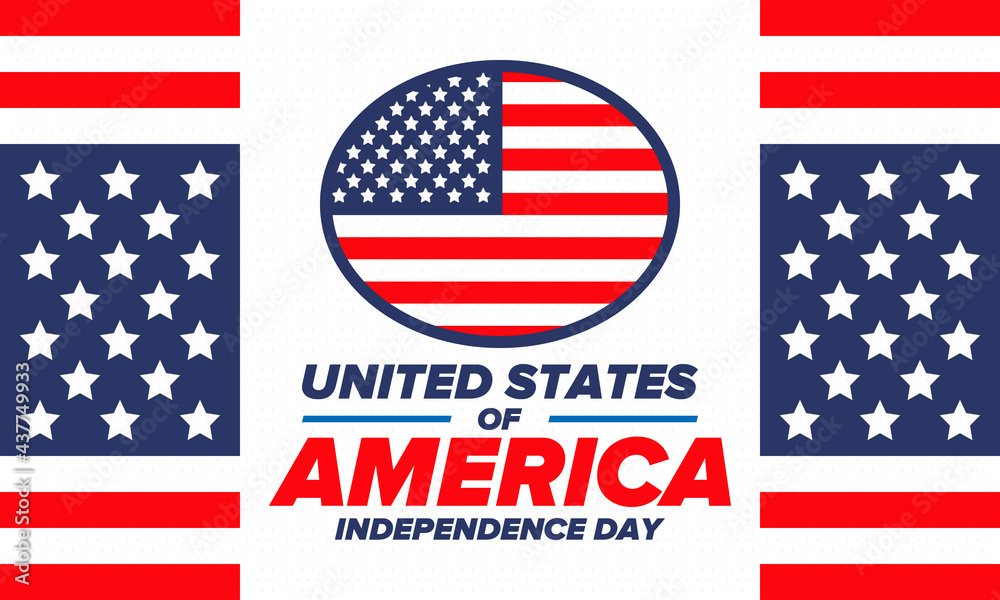 Independence Day in United States of America. The Fourth of July. Happy national holiday, celebrated annual in July 4. American flag. Country freedom day. Patriotic event design. Vector poster Independence Day in United States of America. The Fourth of July. Happy national holiday, celebrated annual in July 4. American flag. Country freedom day. Patriotic event design. Vector poster
