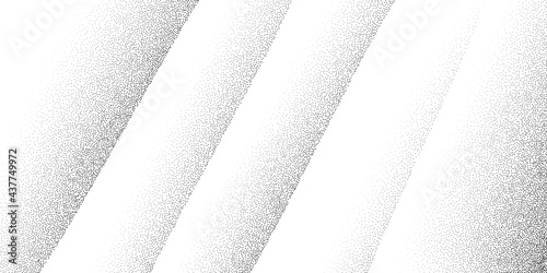Dotwork diagonal stripes pattern. Black noise stipple dots. Sand grain effect. Black dots grunge banner. Abstract noise dotwork pattern. Stipple diagonal lines. Stochastic dotted vector background.