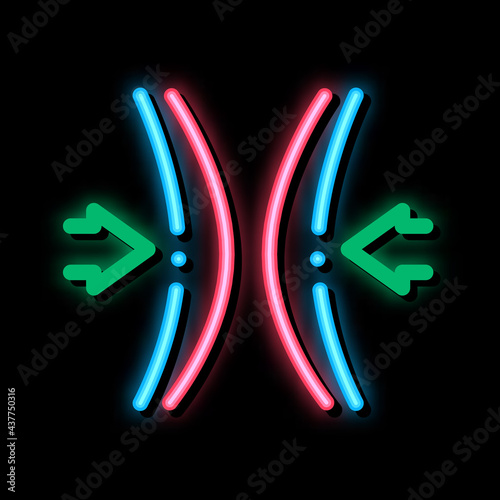 Block Vocal Cords neon light sign vector. Glowing bright icon Block Vocal Cords sign. transparent symbol illustration