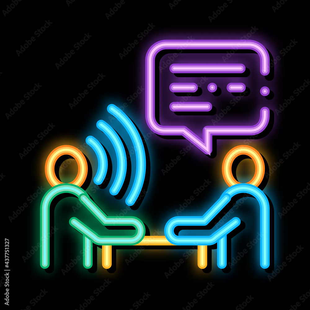 Speech Therapy neon light sign vector. Glowing bright icon Speech Therapy sign. transparent symbol illustration Speech Therapy neon light sign vector. Glowing bright icon Speech Therapy sign. transparent symbol illustration
