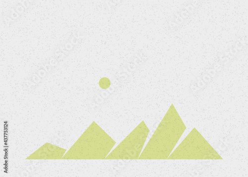 Geometric Mountains silhouette landscape art poster illustration