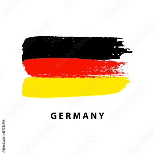 Flag of Germany  brush strokes painted flag  isolated on white background  vector illustration.