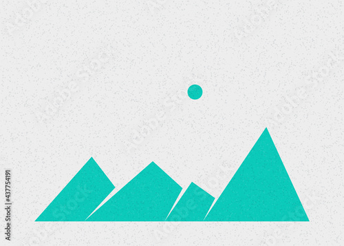 Geometric Mountains silhouette landscape art poster illustration