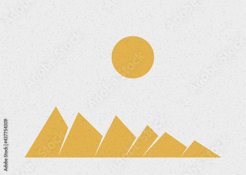 Geometric Mountains silhouette landscape art poster illustration