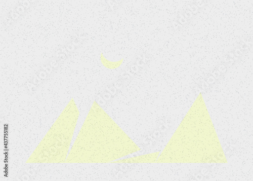 Geometric Mountains silhouette landscape art poster illustration