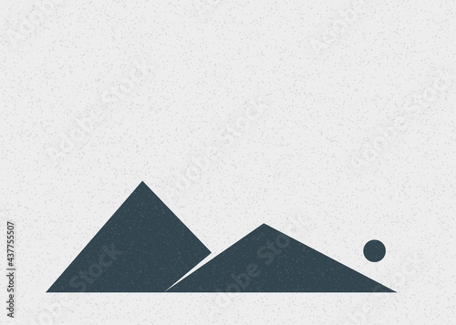 Geometric Mountains silhouette landscape art poster illustration
