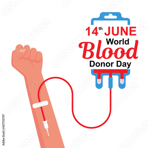 World Blood Donor Day, June 14th. Medical banner. Blood donation concept. Save life. Vector illustrations flat design. Template for web design and print.
