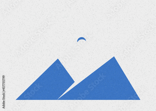 Geometric Mountains silhouette landscape art poster illustration