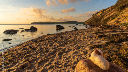 Fototapeta Naklejka Na Ścianę i Meble -  The Baltic Sea Coast with the beach and cliffs in Klein Zicker, Mecklenburg-Western Pomerania, Germany