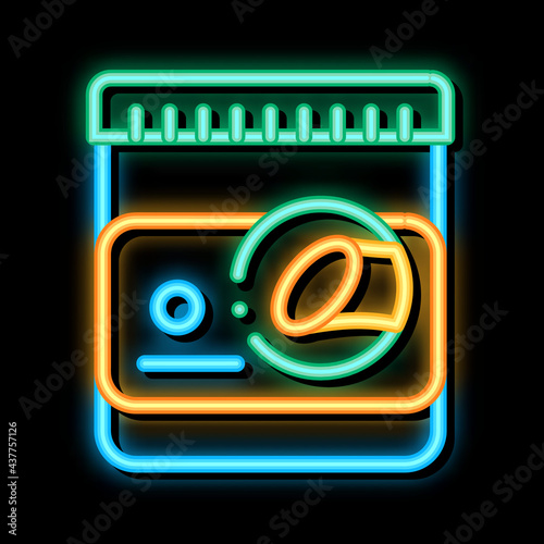 Sugar Container neon light sign vector. Glowing bright icon Sugar Container sign. transparent symbol illustration