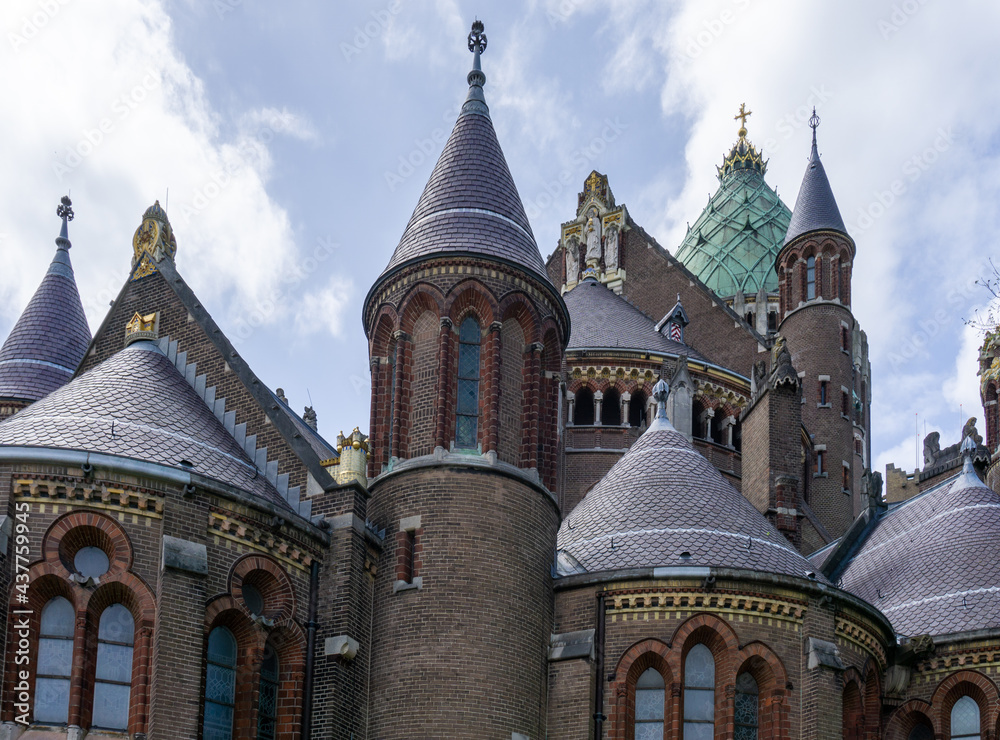 view of the cathedral of Saint Bavo in Haarlem