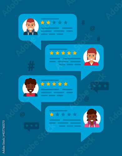 online review speech bubbles